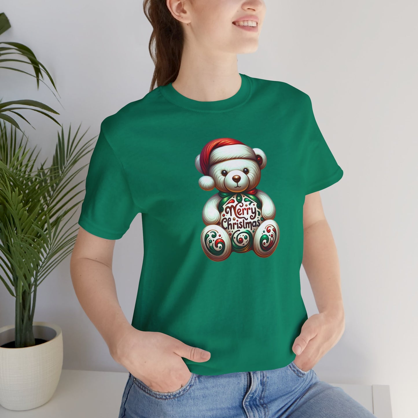 T-shirt de Noël avec ours en peluche