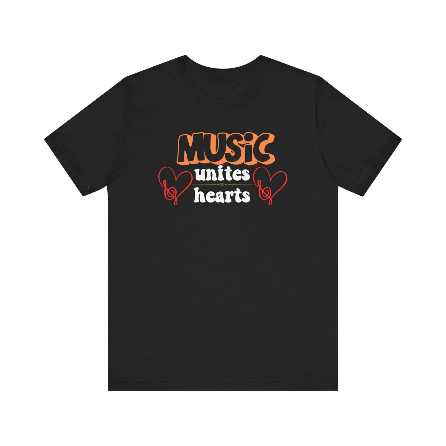 Music Unites Hearts Unisex Tee - Express Delivery Available