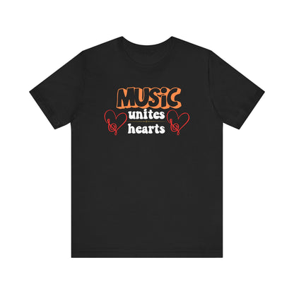 Music Unites Hearts Unisex Tee - Express Delivery Available