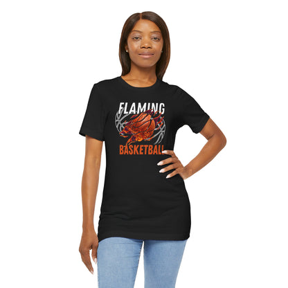 Flaming Basketball Graphic Tee for Sports Lovers