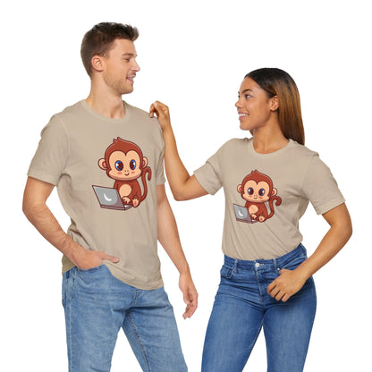 Unisex Tee MONKEY LAPTOP Express Delivery available