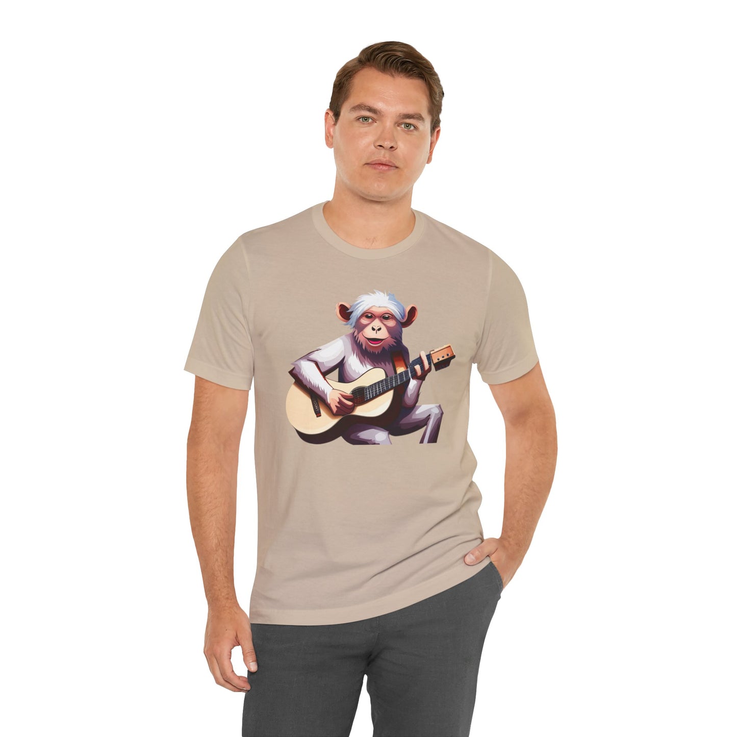 Unisex Tee Monkey Playing Guitar Express Delivery Gift