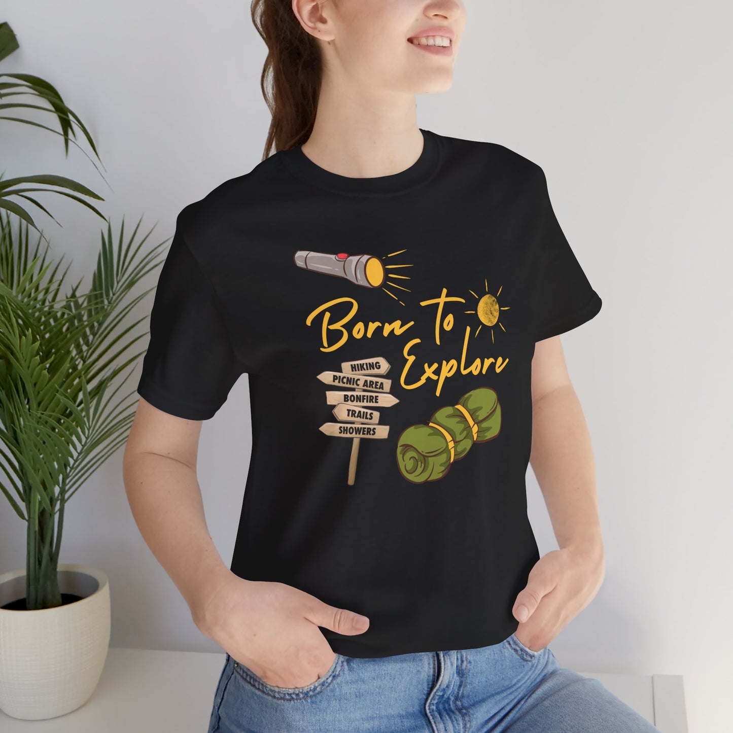 Adventure-Inspired Unisex Tee – 'Born to Explore' Graphic Shirt for Outdoor Lovers