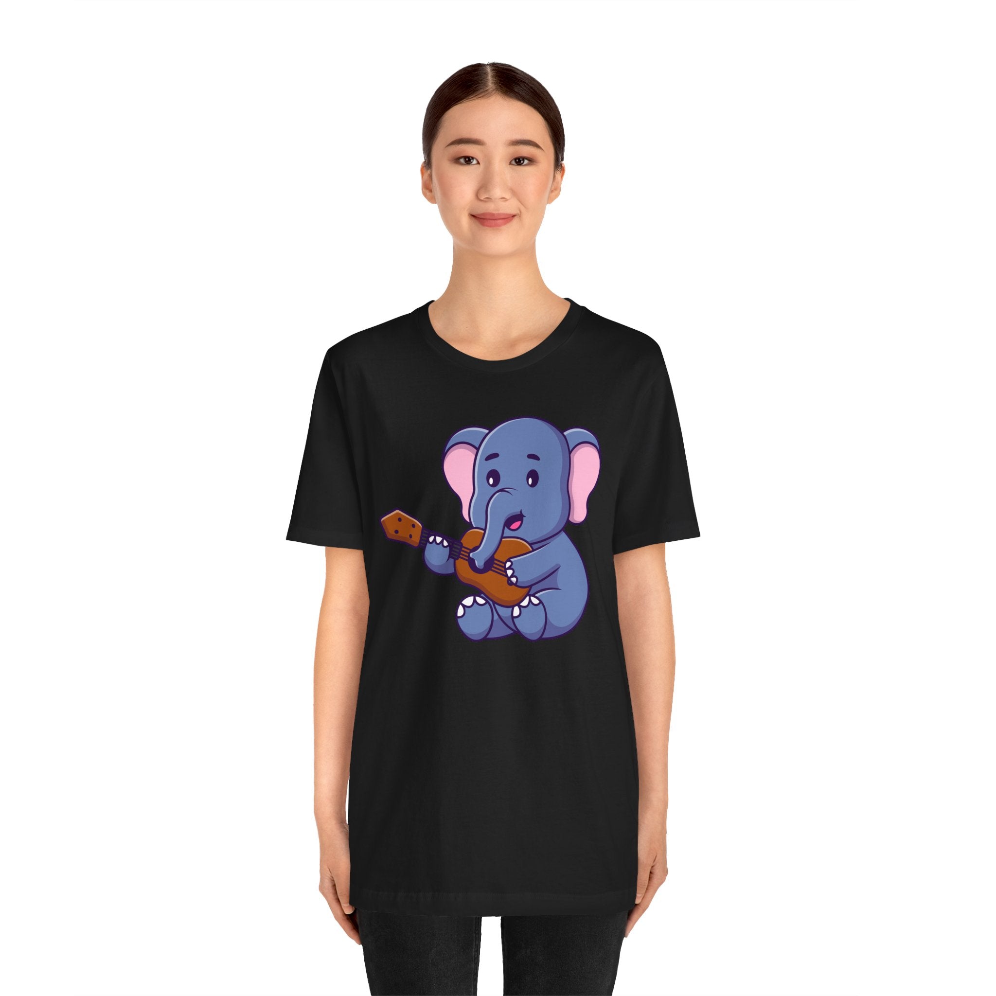 Cartoon Elephant Guitar Unisex Tee - Express Delivery Available