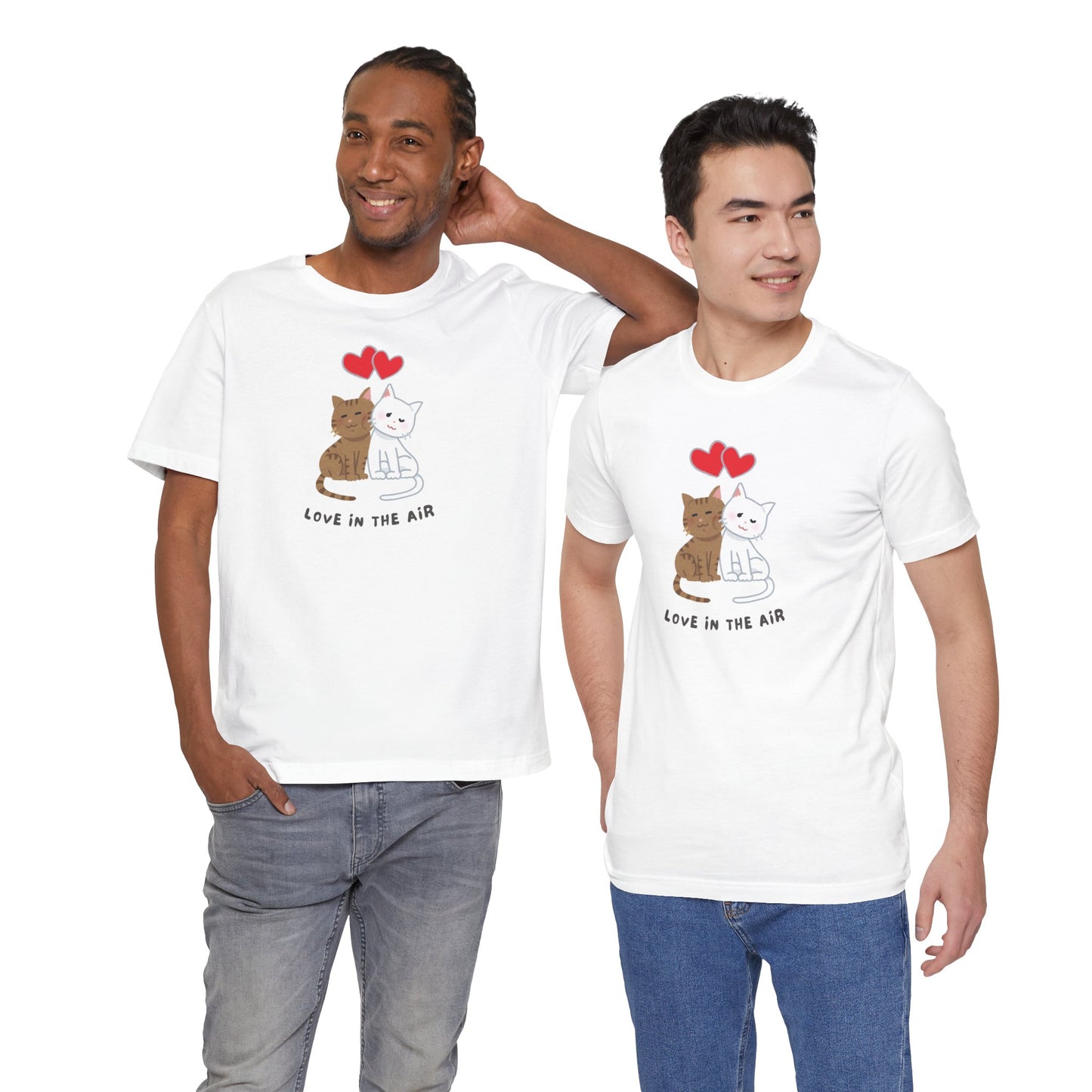 Cute Cat Love Graphic Tee - Perfect for Animal Lovers