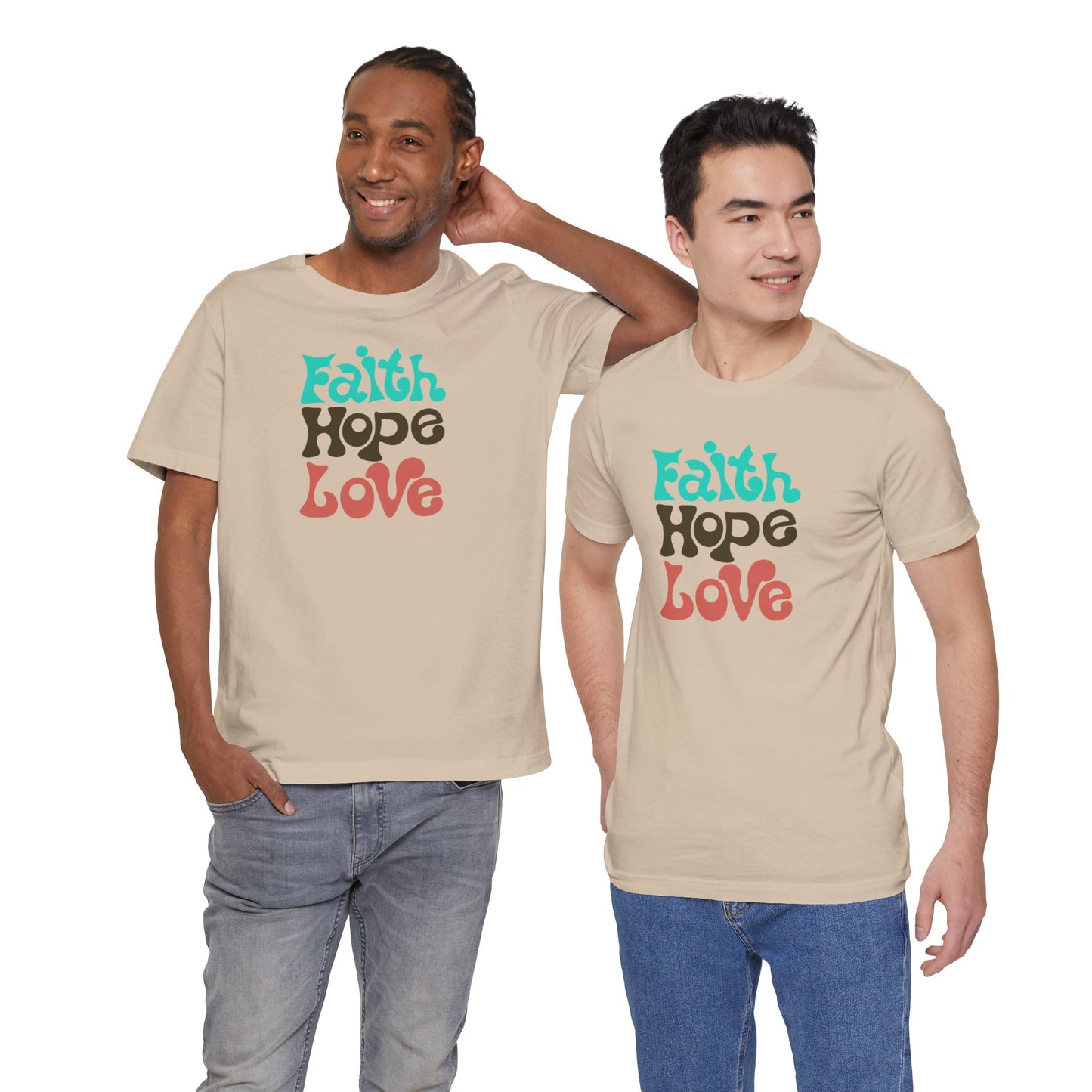 Faith Hope Love Unisex Short Sleeve Tee - Inspirational Graphic T-Shirt