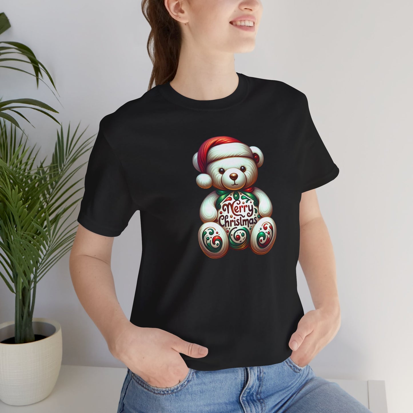 T-shirt de Noël avec ours en peluche