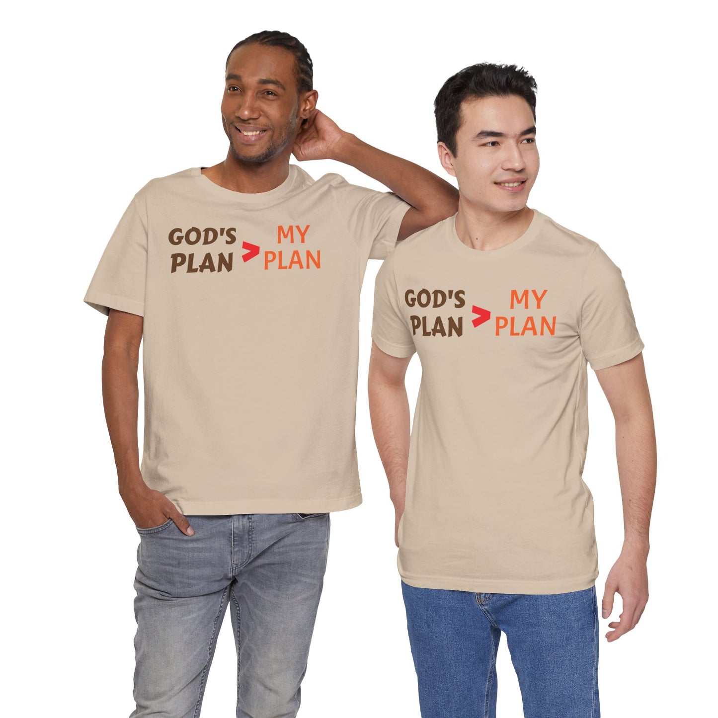 God's plan bigger than my plan Unisex Jersey Short Sleeve Tee