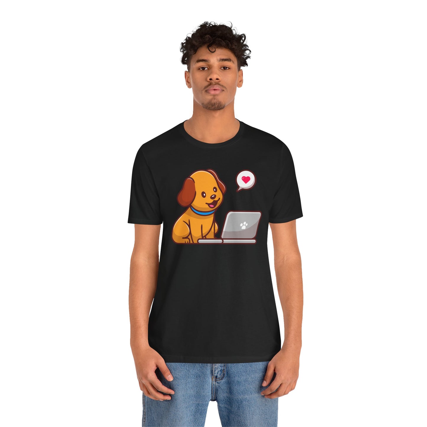 Animal Lover Unisex Tee - Express Delivery - Dog Laptop Design