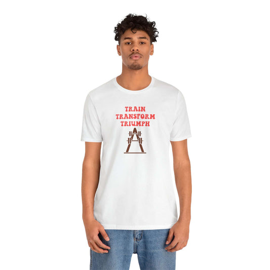 Express Delivery Unisex Tee TRAIN TRANSFORM TRIUMPH