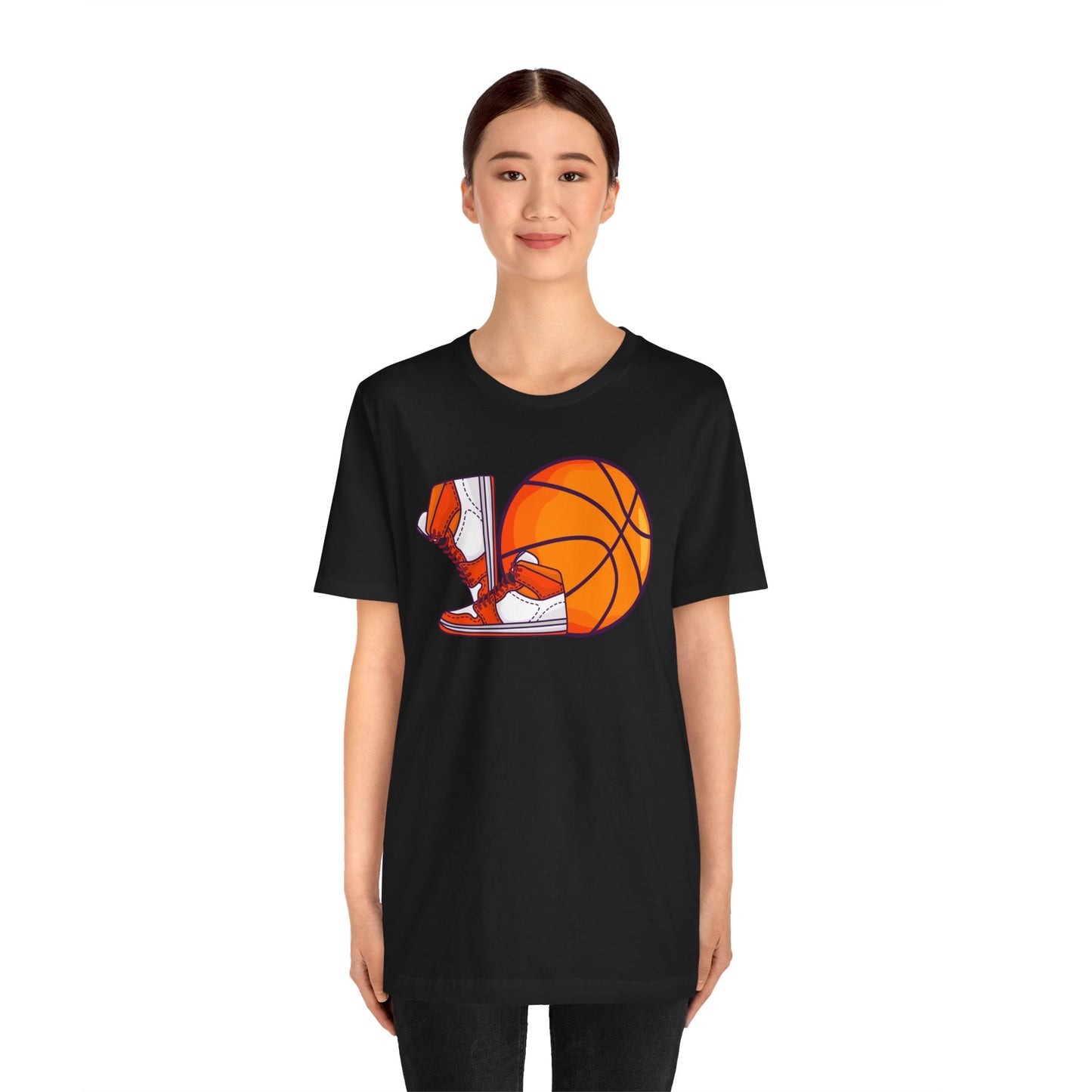 T-shirt unisexe en jersey avec chaussures de basket-ball