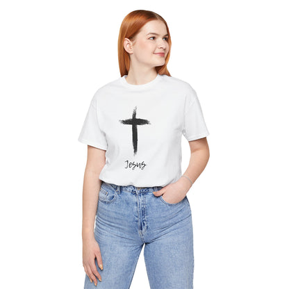 Faith Inspired Unisex Short Sleeve Tee - 'Jesus' Cross Design