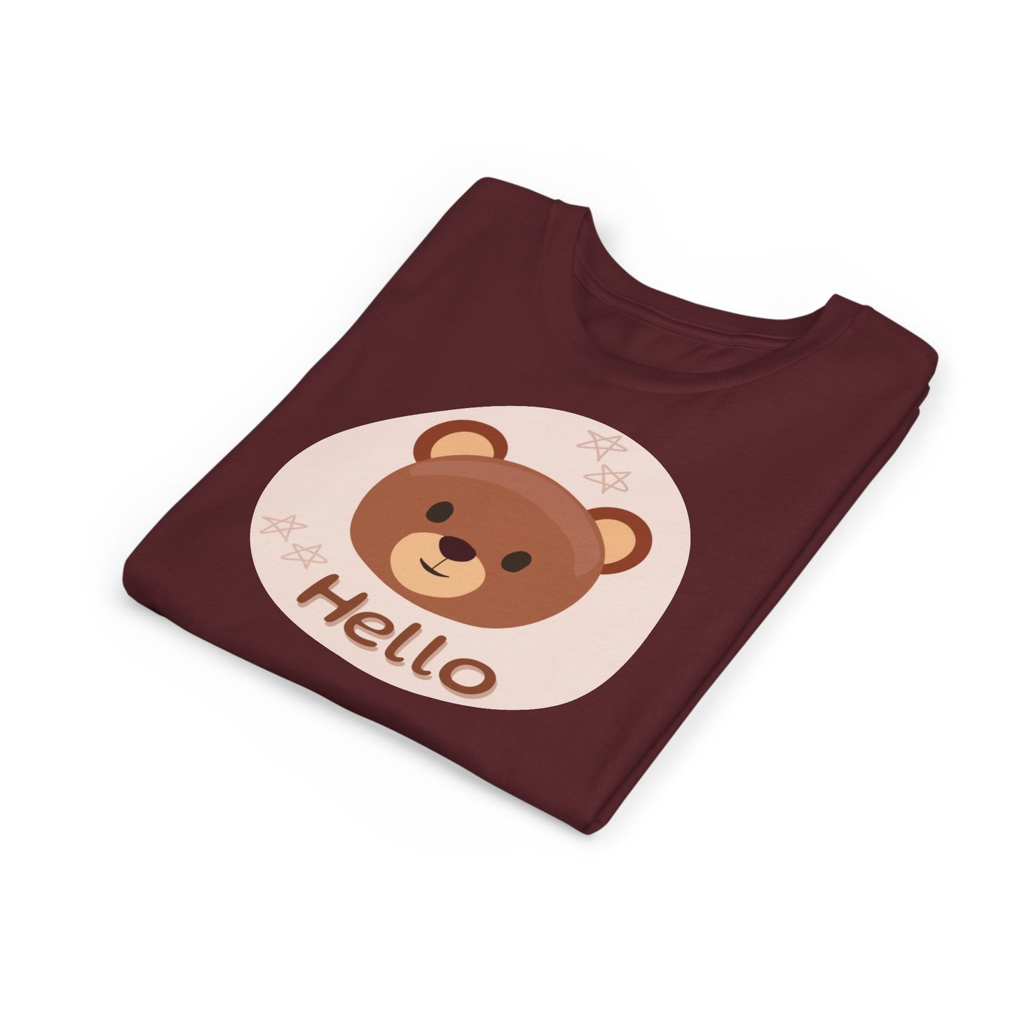 Cute Bear 'Hello' Youth Short Sleeve Tee - Perfect for Playtime and Gifts